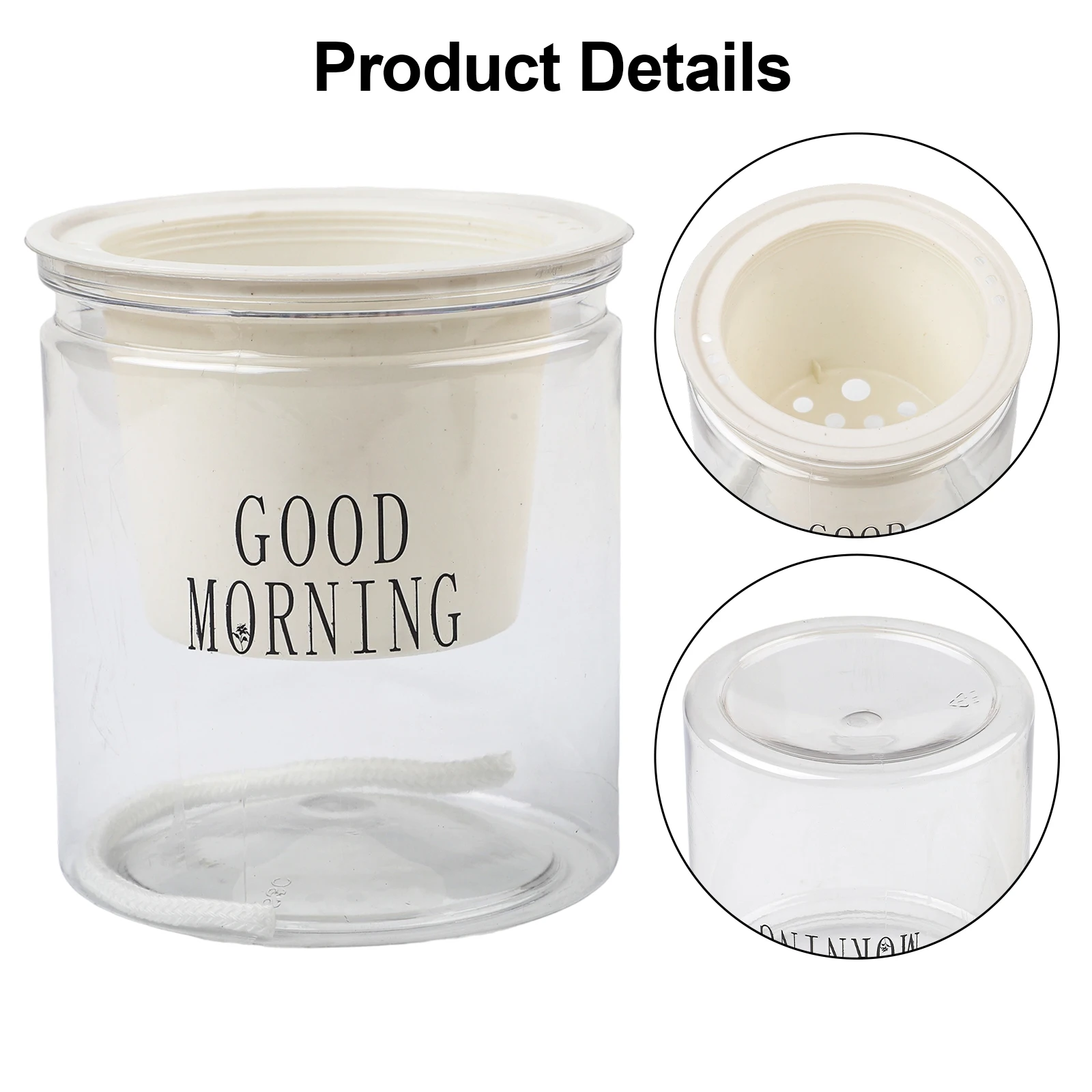 Self Watering Flowerpot for Indoor Use PET Material Container with Water Storage Reservoir and Balanced Moisture Delivery