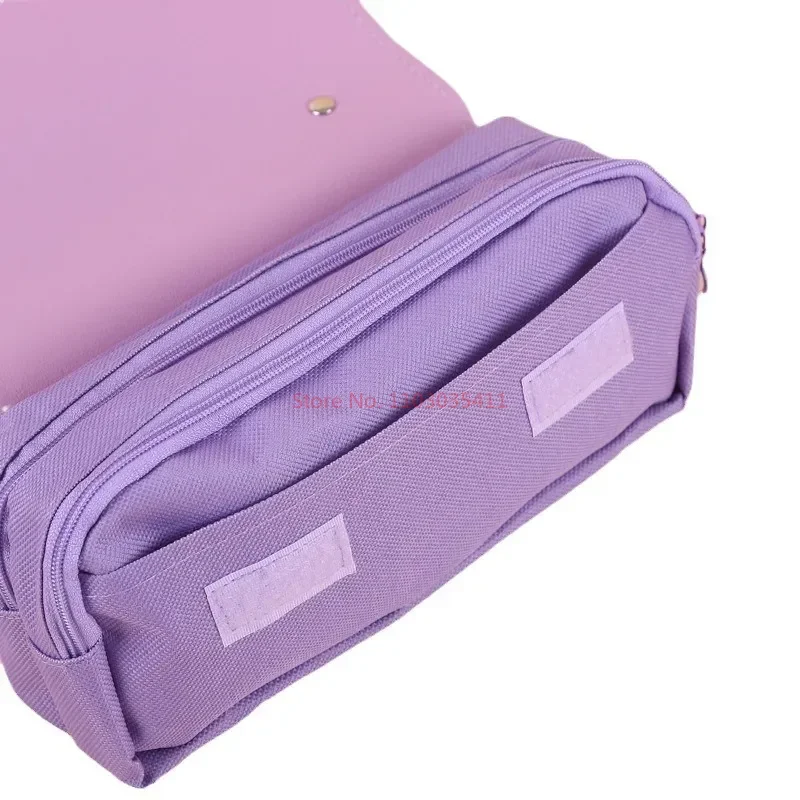 Imagem -04 - Stitch Pencil Bolsa para Meninos e Meninas Lona Impressa para Estudantes Papelaria Portátil Estojo de Dupla Camada Novo