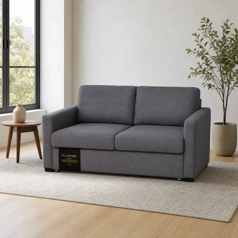 Modern Foldable Sofa Bed Compact Design Extendable Mechanism Space Saving Couch for Small Living Rooms