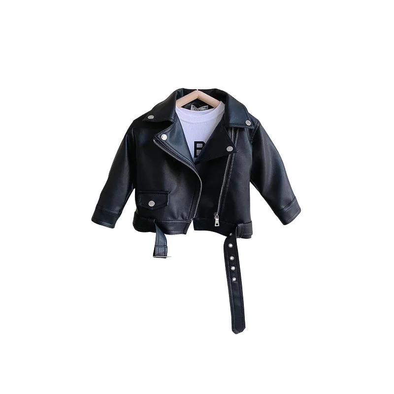 

Girls' Leather Jacket 2024 Autumn Clothing New Children's Foreign Style Korean Version Baby Locomotive Clothing