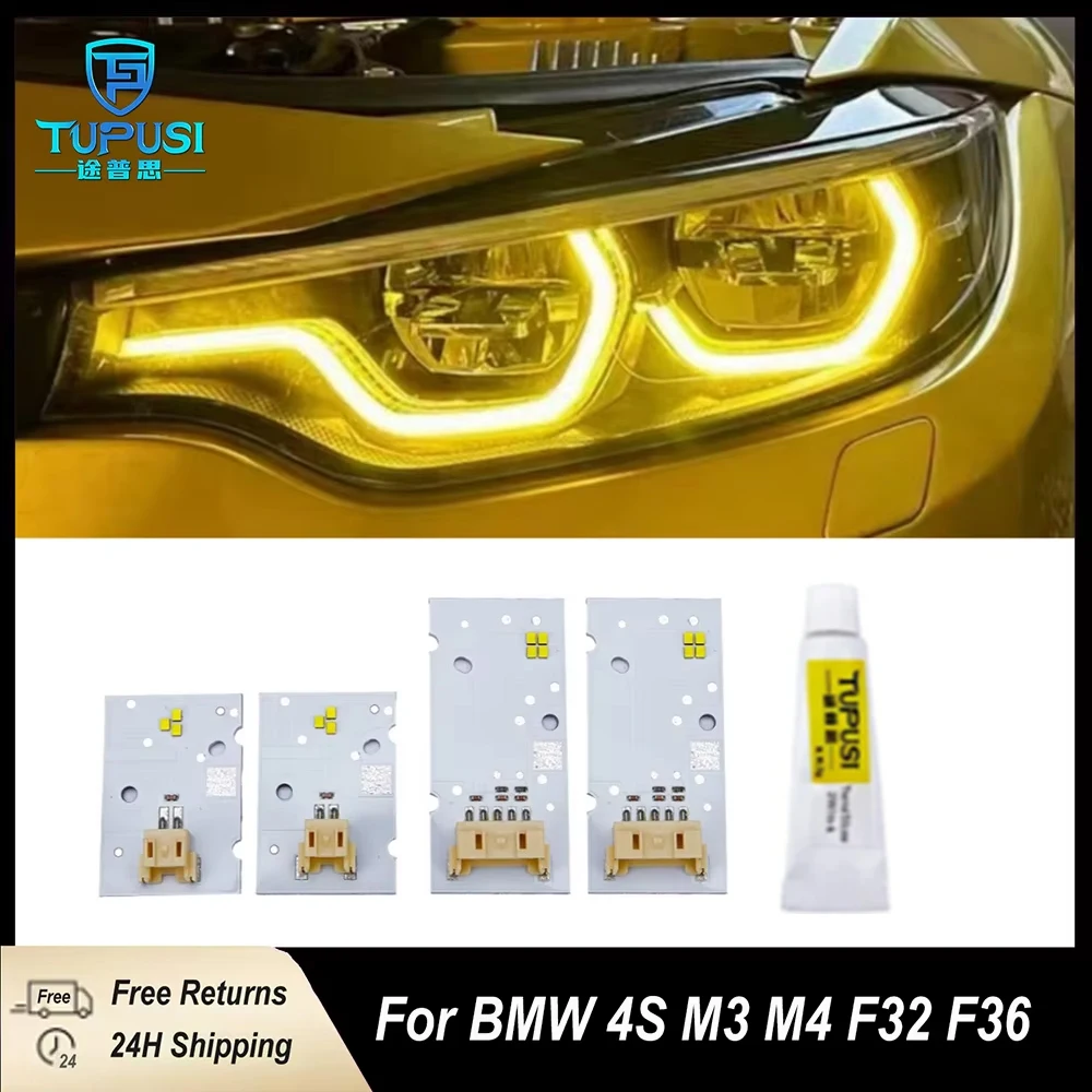 

Желтые светодиодные панели DLR для BMW серии 4, M3 M4 F32 F36 LOW 2018-2022, светодиодные фары дневного света 63117493229 63117493230