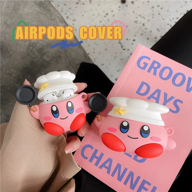 كيربي سماعات حالات ل Airpods Pro 3 2 Pro2 سماعة لاسلكية تعمل بالبلوتوث غطاء من السيليكون الكرتون أنيمي سماعة شحن غطاء الملحقات