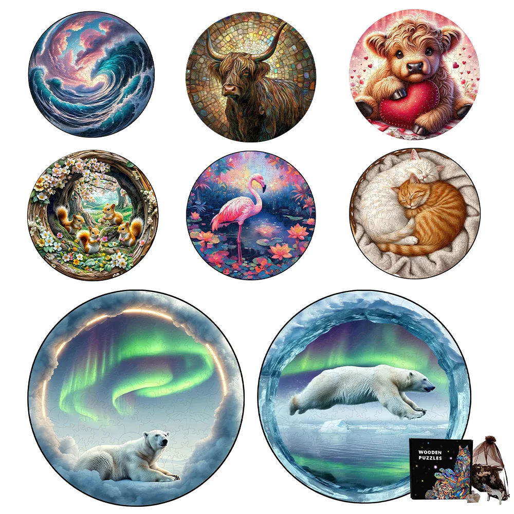

Cute calf wooden jigsaw puzzle colorful animal brain children adult entertainment animation art jigsaw puzzle gift wood party
