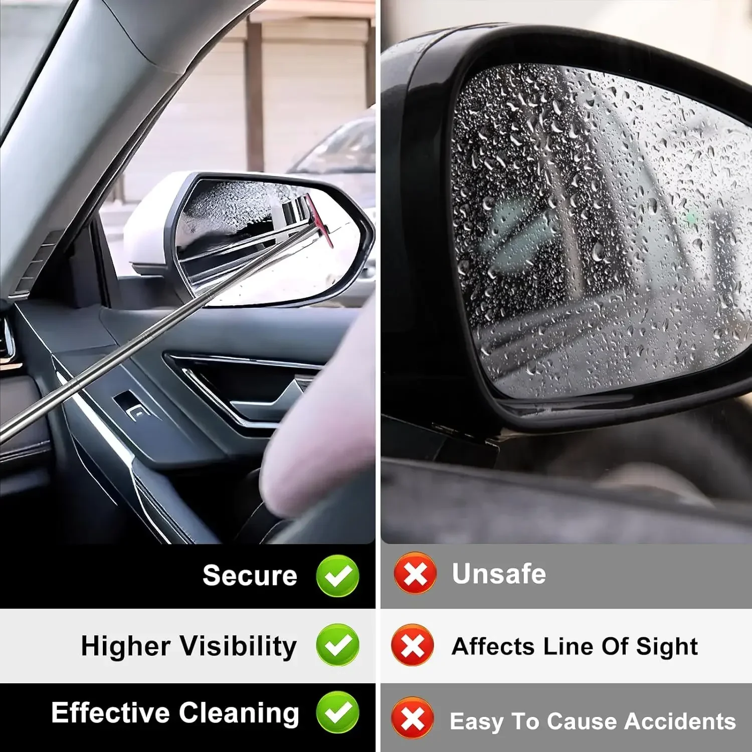 Rearview Mirror Windscreen Wiper Retractable Portable Rubber Squeegee Cleaning Tools Parts Car Rain Remover For Auto Accessories view 2