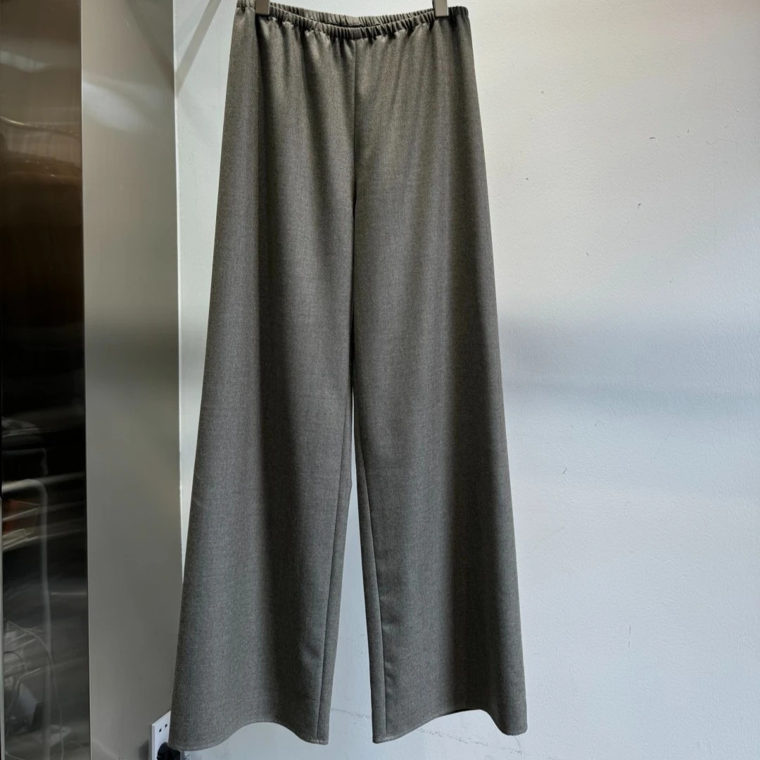 Wholesale 2025 New Autumn Fashionable and Versatile 100% Wool High Waist Design Straight Casual Pants for Women