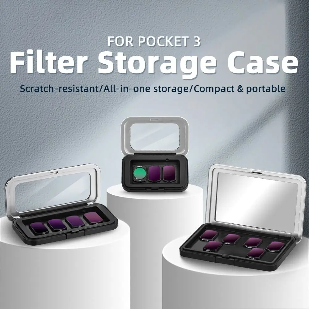 Magnetic Lens Filters Storage Box Anti-scratch Protective Filters Carrying Case Dustproof Mini for DJI Osmo Pocket 3