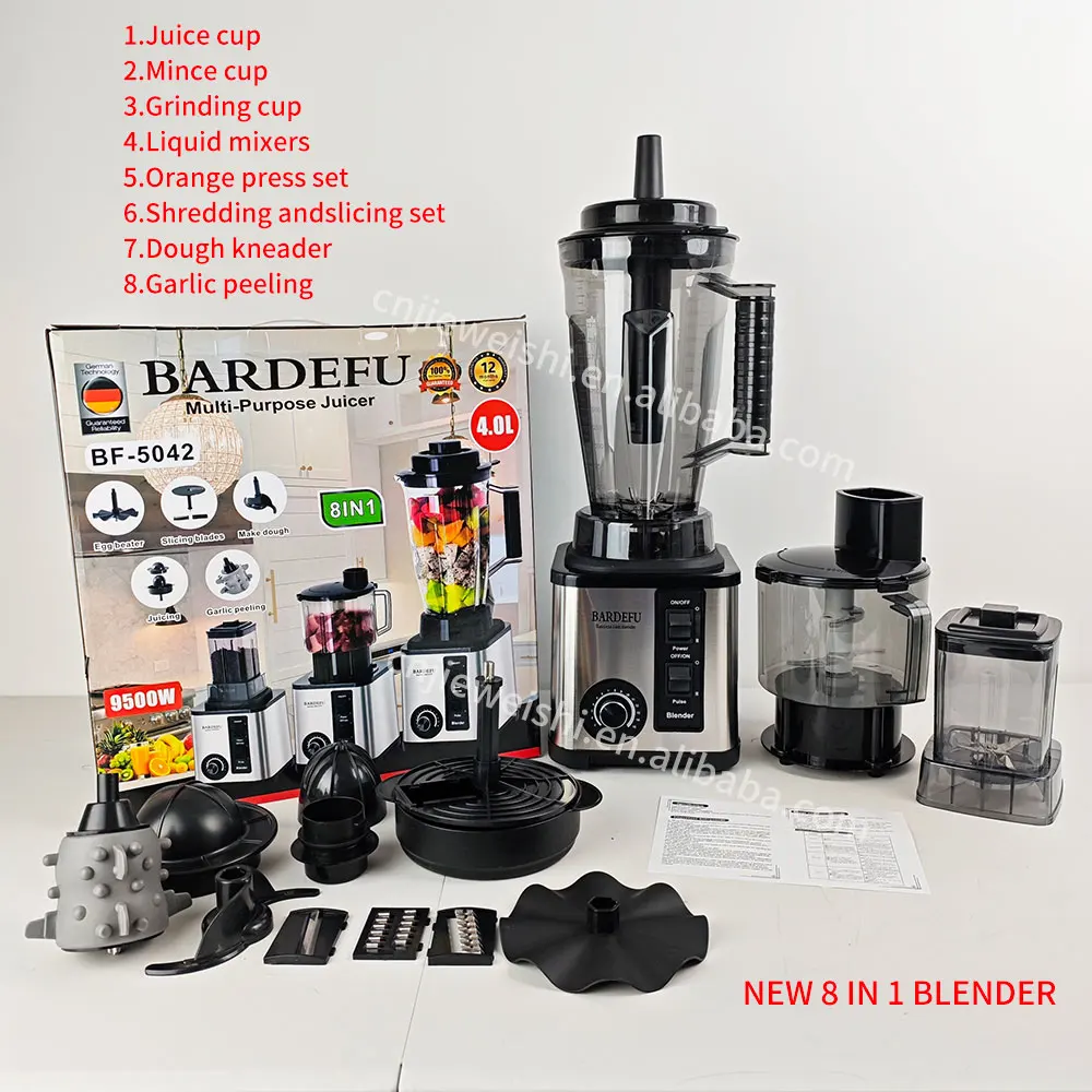 IN STOCK Heavy Duty Commercial Fresh Juice Fruit Mixeur Bardefu 6 In 1 Mixer Smoothie Blender Machine Juicer And Blender 8 In 1