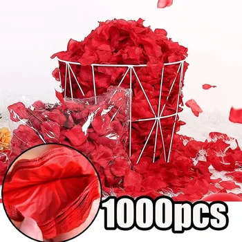 1000Pcs Artificial Fake Rose Petals Colorful Simulation Silk Rose Petal For Valentines Day Wedding Party Romantic Decoration