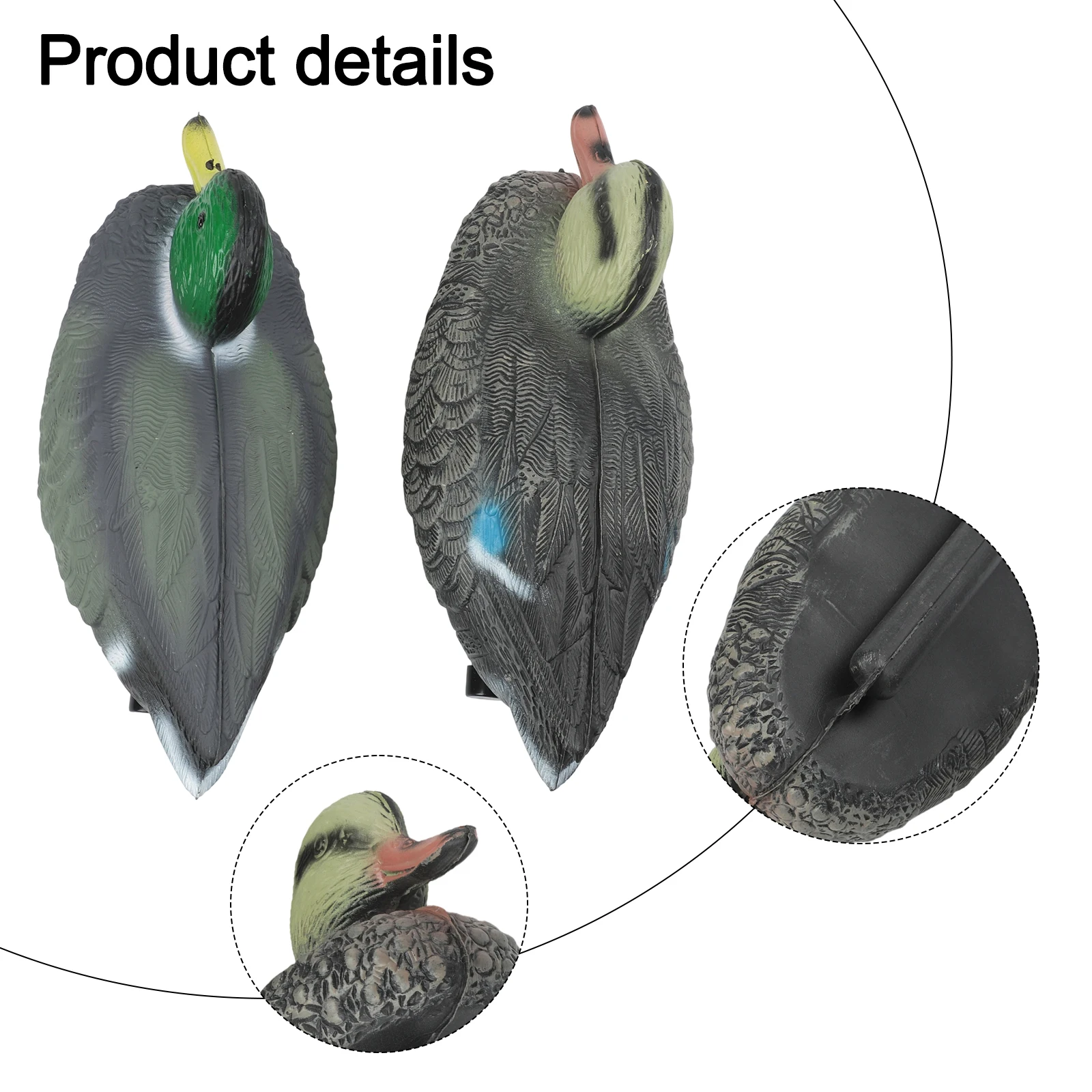 Set Of 2 Floating Duck Decoys Realistic Resin Mallard Models Greyish Green Brown Black For Outdoor Garden Pond Yard Decoration