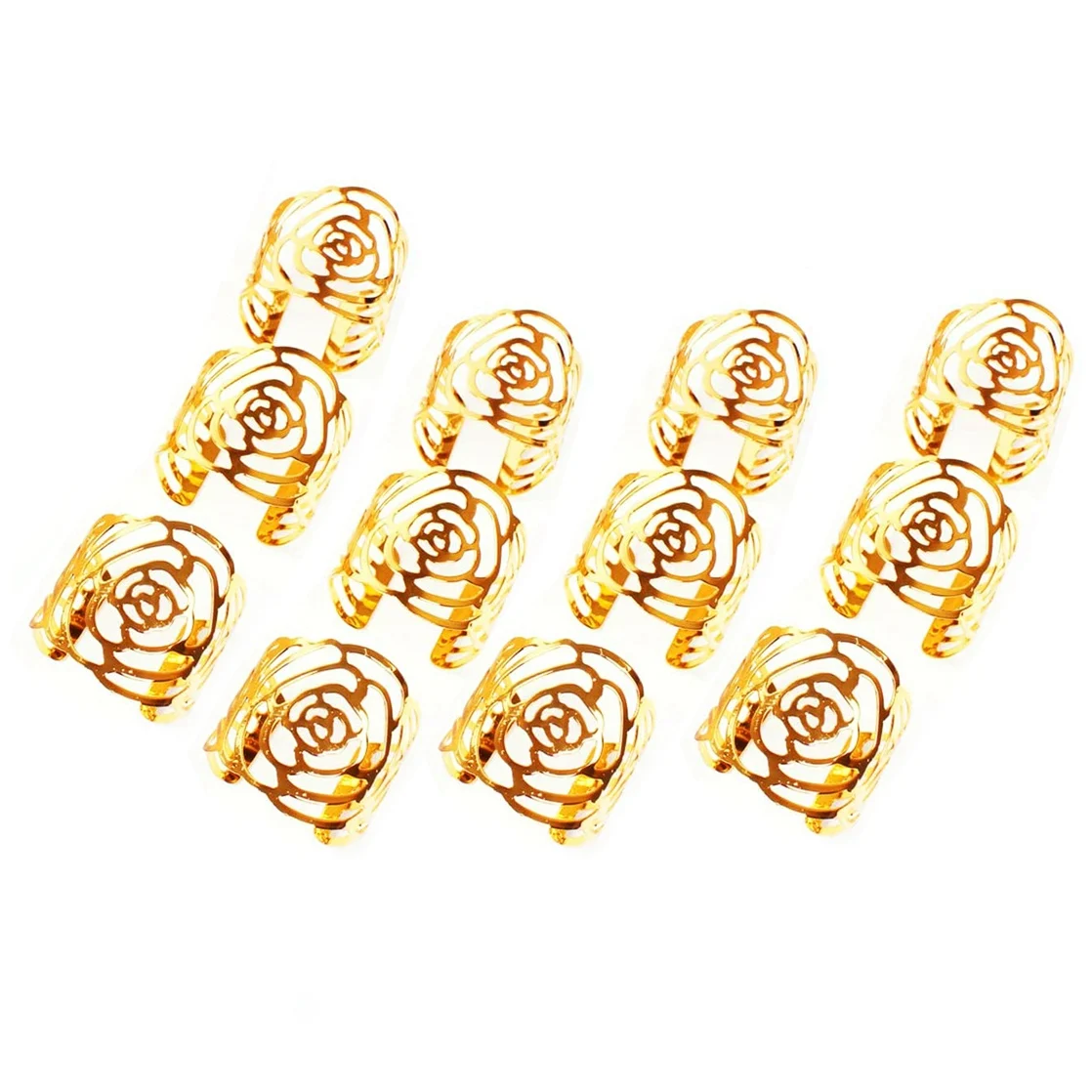 Napkin Ring, 12-Piece Metal Napkin Buckle Holder, Suitable for Wedding Party Dinner Table Decoration (Rose Gold) HOT