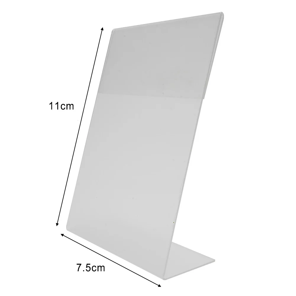 Acrylic Display Stand Hard Board Notes Tickets Transparent 7.5x11cm Business Cards Display Fix Picture Practical