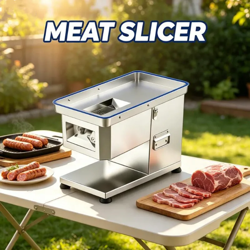 Stainless Steel Meat Slicer Commercial Automatic Slicing Shredded Melon Fruit Electric Meat Cutter