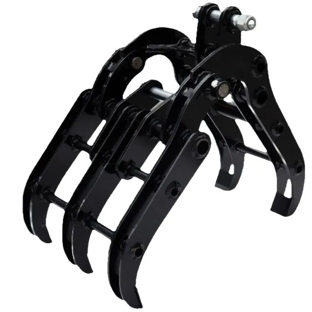 Small excavator matching universal attachments bucket wood grabber auger thumb clip