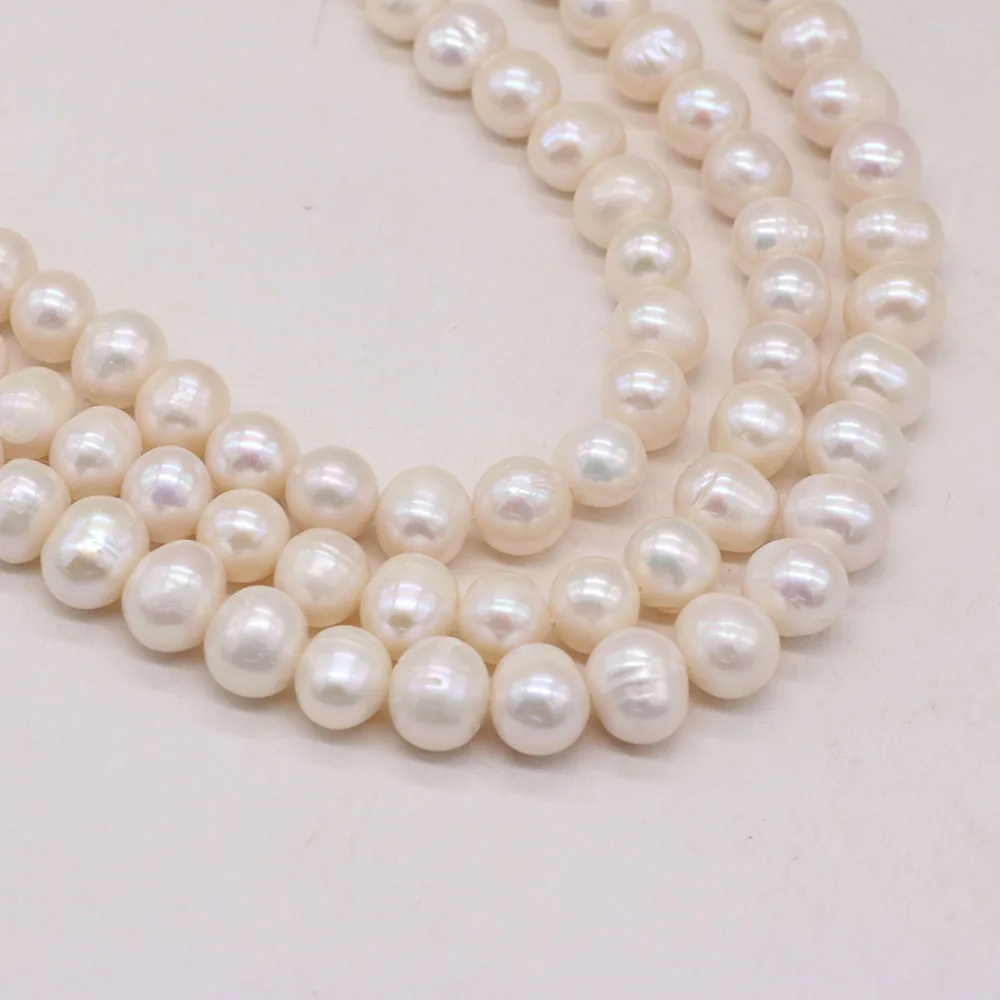 10-11mm Natural Freshwater Pearl Beads Round Shape White Loose Spacer Pearl Beads For Jewelry Making DIY Necklace Accessory