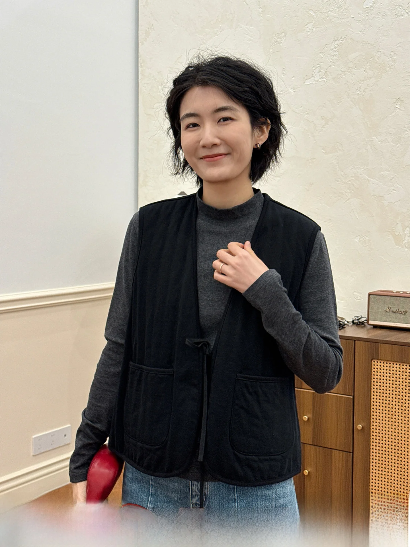 

Женская майка-топ Langqing Bla из чистого хлопка с V-образным вырезом, весна 2026, повседневная, для многослойных образов, для города и поездок на работу