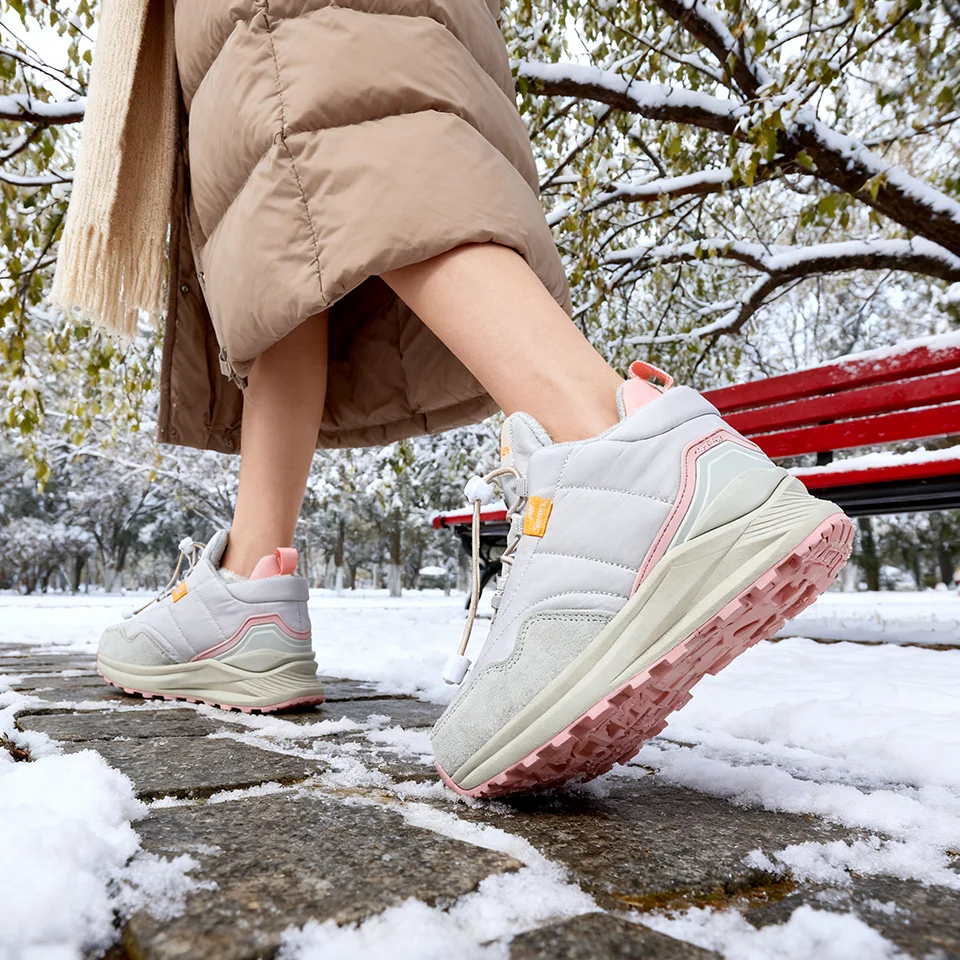 Baasploa Cotton Shoes New Winter Outdoor Waterproof Plush Warm Sneaker Female Casual Non-Slip Wear-Resistant Walking Shoes