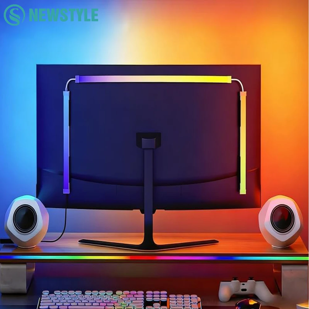 RGB Monitor Backlight Strip Light 3 Sides Screen Sync LED Ambient Light Kit For Monitors USB Powered Gaming Lights For PC