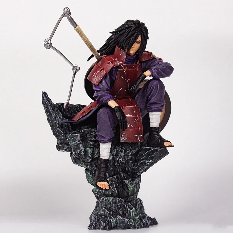 28cm Anime Naruto Figure Uchiha Madara Sitting Posture Action Figures PVC Model Collection NARUTO Toys Desktop Decoration Gifts