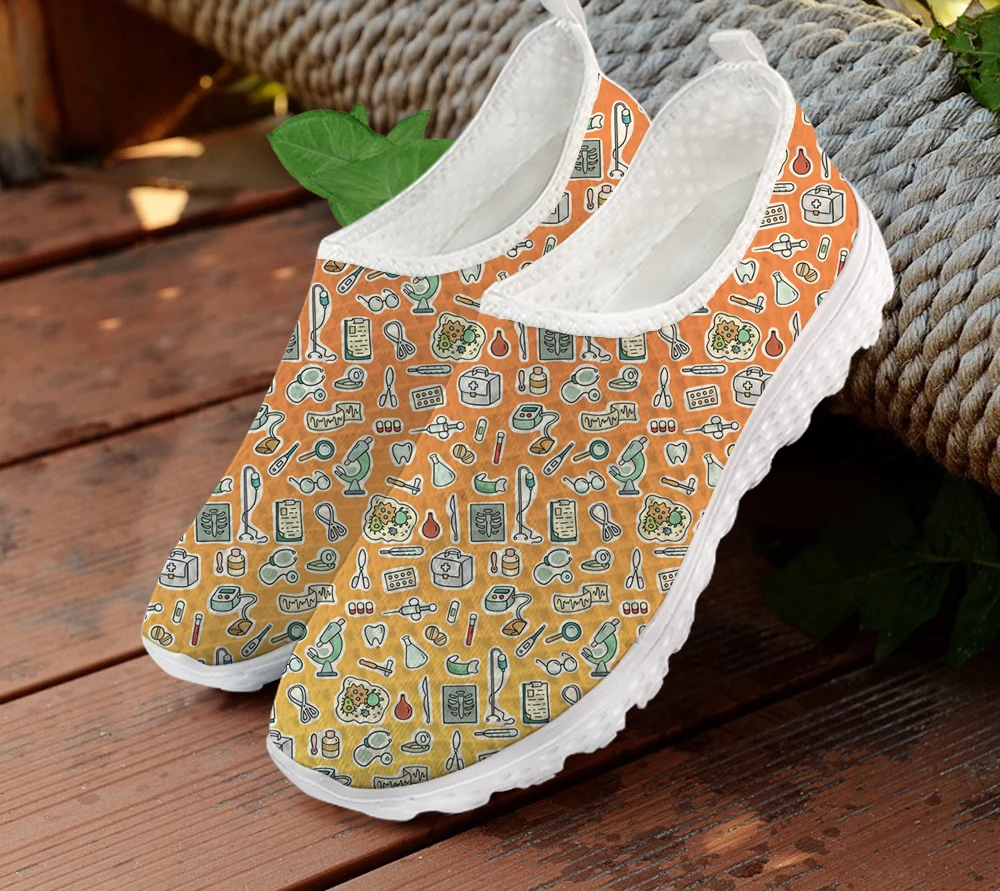 

Cute Medical Print Big Size Summer Woman Flats Casual Shoes for Women Mesh Sneaker Ladies Slip on Loafers Footwear Beach Shoe