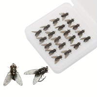 20pcs/set Fly Fishing Flies Kit Rubber Fly Fishing Lures Lifelike Soft Plastic Lures Barbed Hooks for Bass Trout Salmon