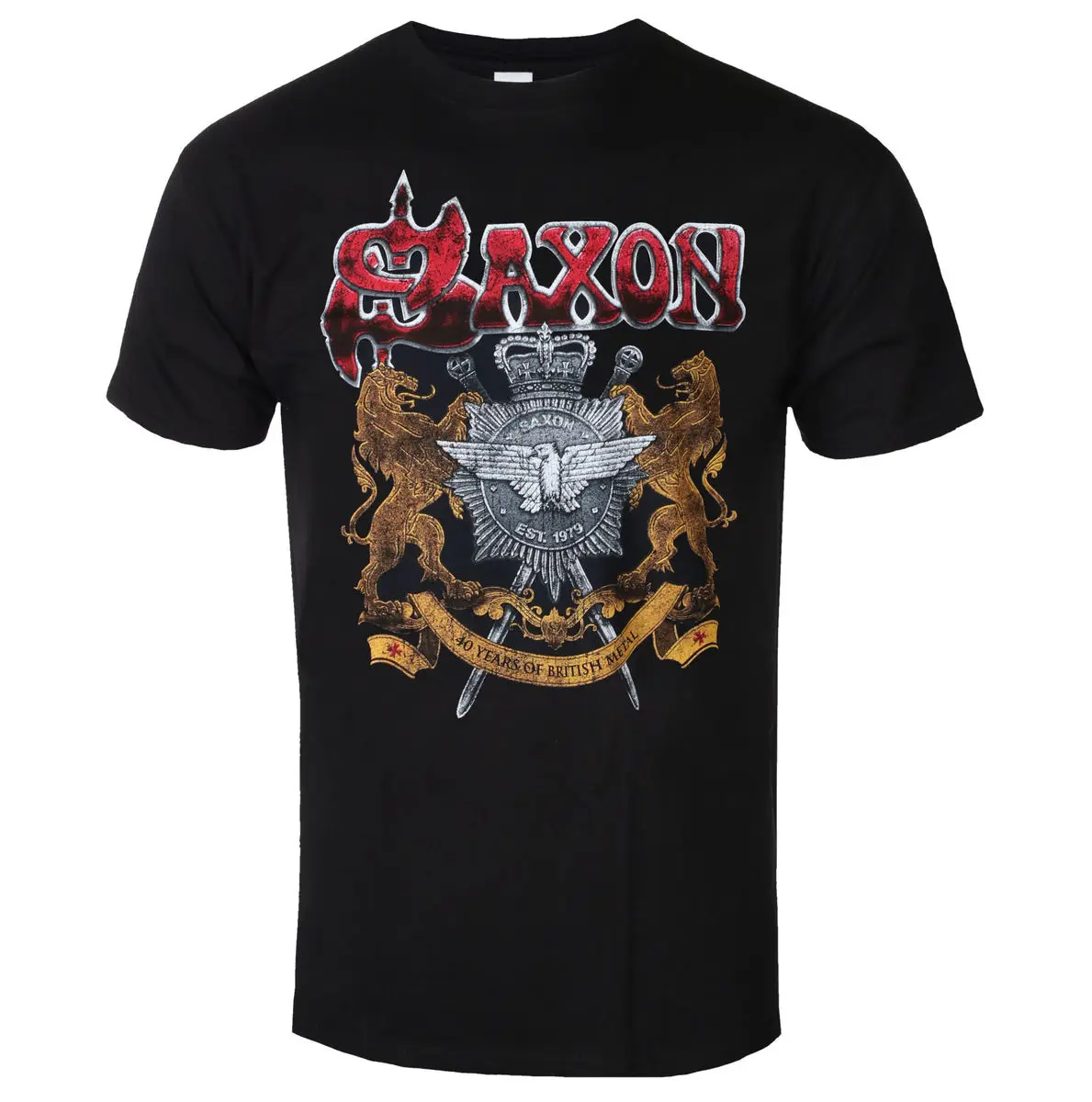 New Summer Saxon Band Graphic Cotton T-shirt Unisex Short Sleeve Fashion Brand Tee Luxury Casual Vintage Tees