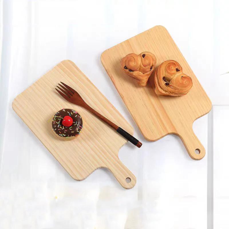 Wooden Cutting Board with Handle Long Wood Board Serving Tray for Bread and Cheese Pizza Baking Tray Pizza Cake Bakeware Tools