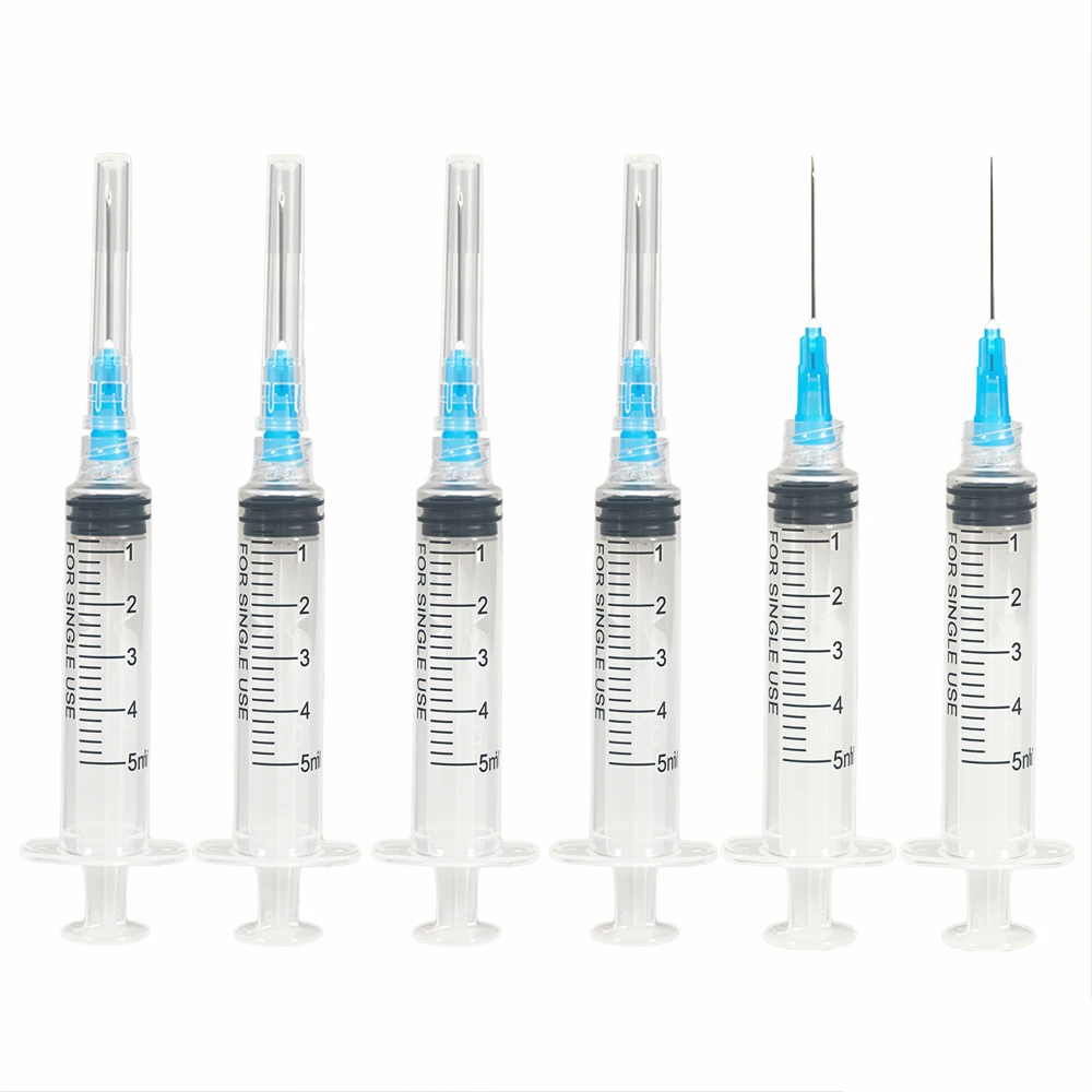 

100Pcs 5ml Luer Lock Syringe 23G 1 Inch Needle Sterile Individually Packed Disposable for Pets & Farm Animals