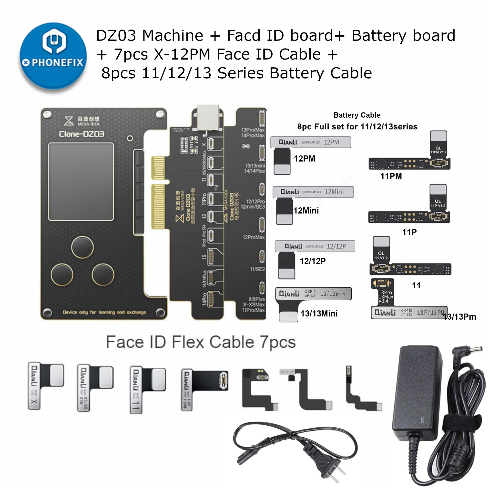 

Программатор аккумулятора QIANLI Clone DZ03, устройство для ремонта IPhone X- 14 Pro Max