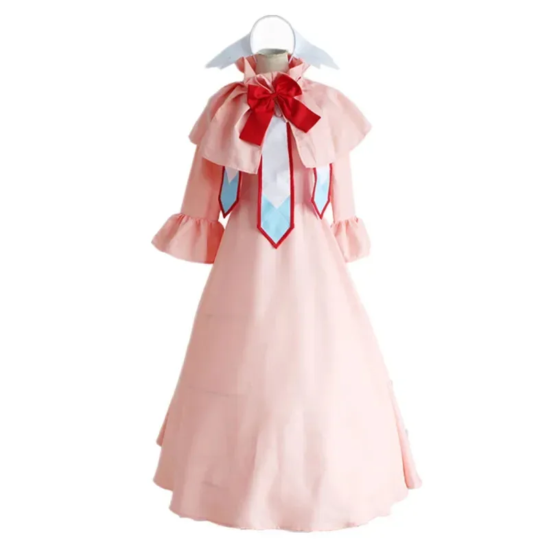 Anime Fairy Tail Cosplay Mavis Vermilion peluca vestido rosa conjunto completo falda del maestro de la Primera Guild disfraz de fiesta de Halloween; 6,r'8;p'