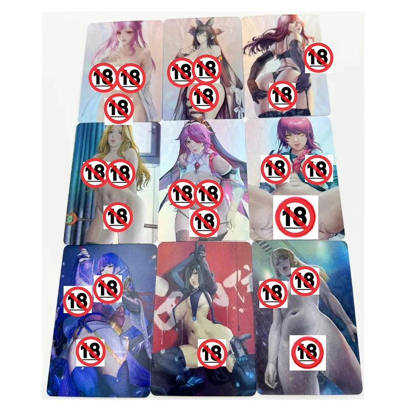 

9pcs/set Genshin Impact Beelzebul ACG Sexy Nude Toys Hobbies Hobby Collectibles Game Collection Anime Cards