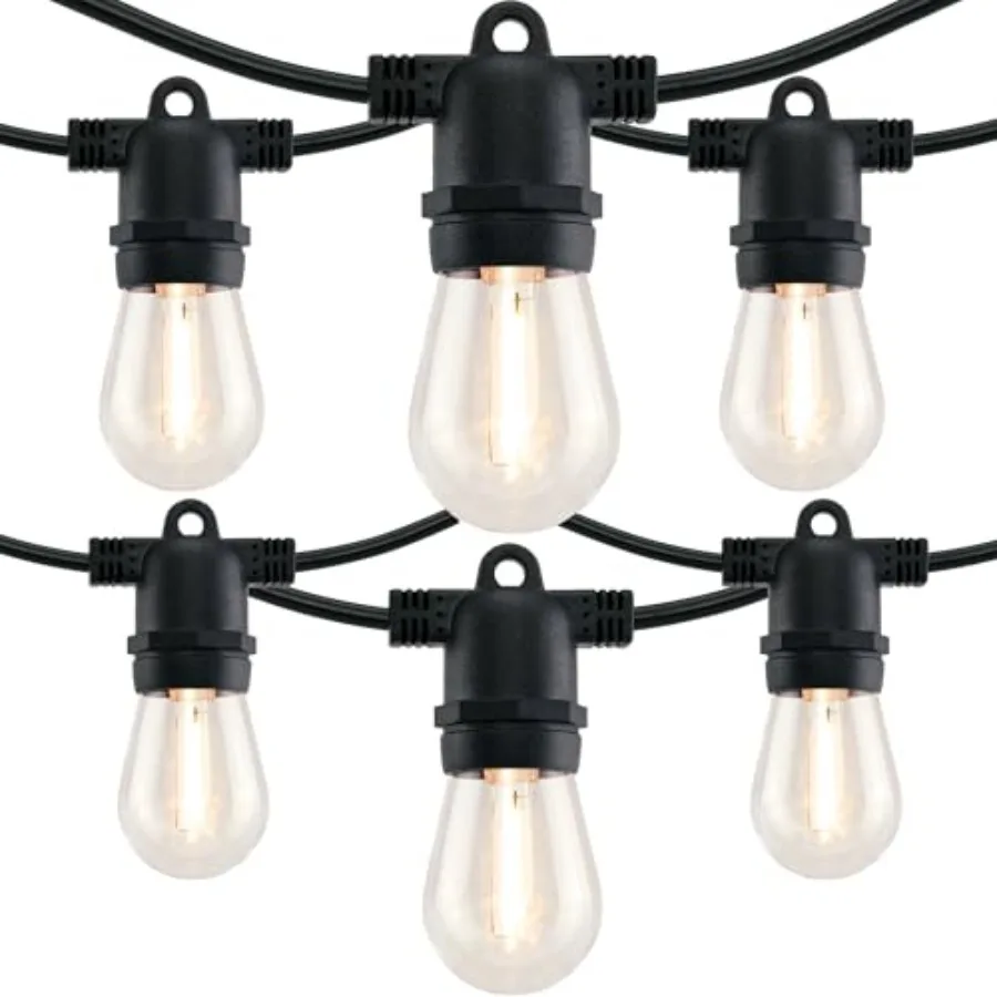 

35 Feet Sockets Patio String with LED Bulbs Weatherproof Backyard Light Bistro