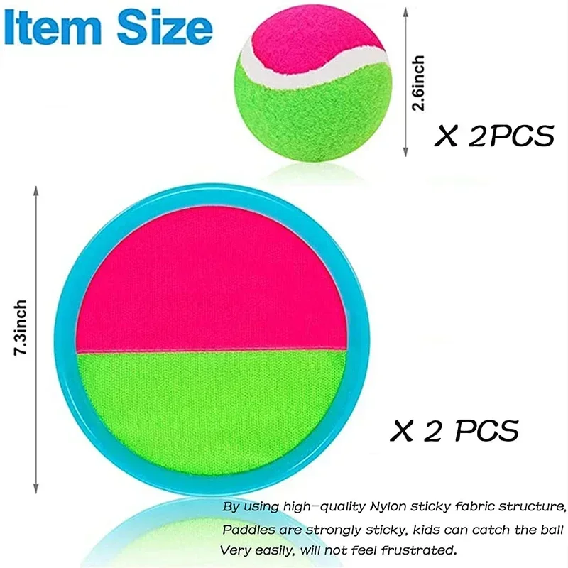 Toss and Catch Ball Set Toss Paddle Beach Toys Family Back Yard Outdoor Games Lawn Target Throw Catch Sticky Mitts Set Kid Gifts