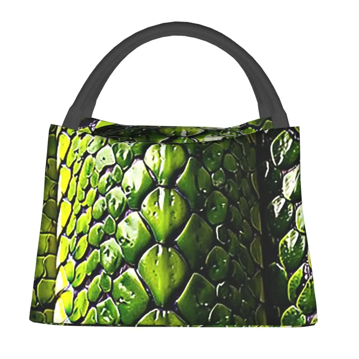 Peau de serpent vert Serpent imprimé Animal Viper sacs à déjeuner boîte à Bento déjeuner fourre-tout sacs de pique-nique sac thermique pour femme bureau