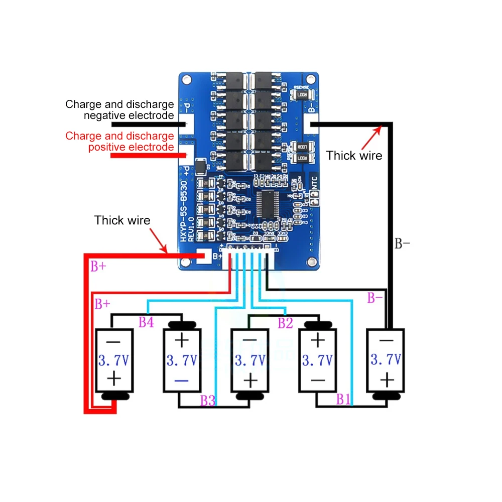 BMS 5S akumulator litowo-jonowy litowo-jonowy 18650 ładowarka płytka drukowana obwód ochronny 18V 21V do silnik do wiertarki ogniw Lipo