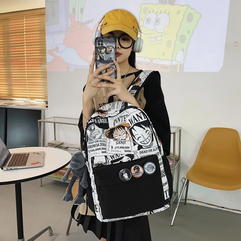 One Piece Luffy Printing Backpack Bags Anime School Bag Studet Schoolbag For Men Women Mochilas Laptop Mochilas Travel Bag Gift