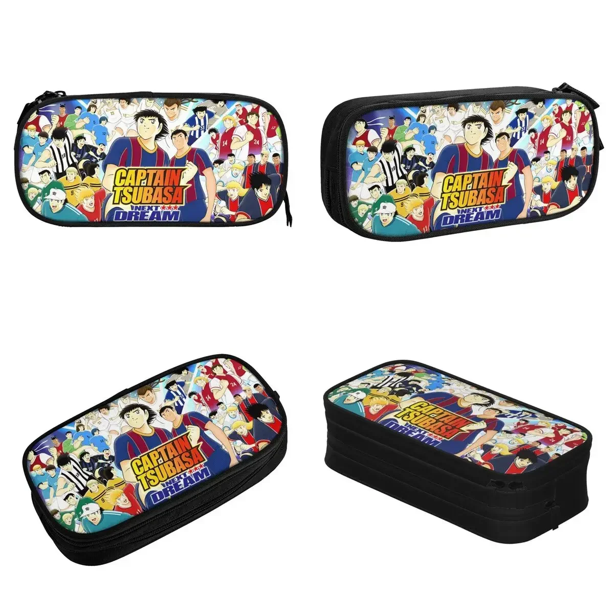 

Japan Football Manga 90s Anime Pencil Case Captain Tsubasa Pen Box Bags Student Large Storage Students School Gift Pencilcases