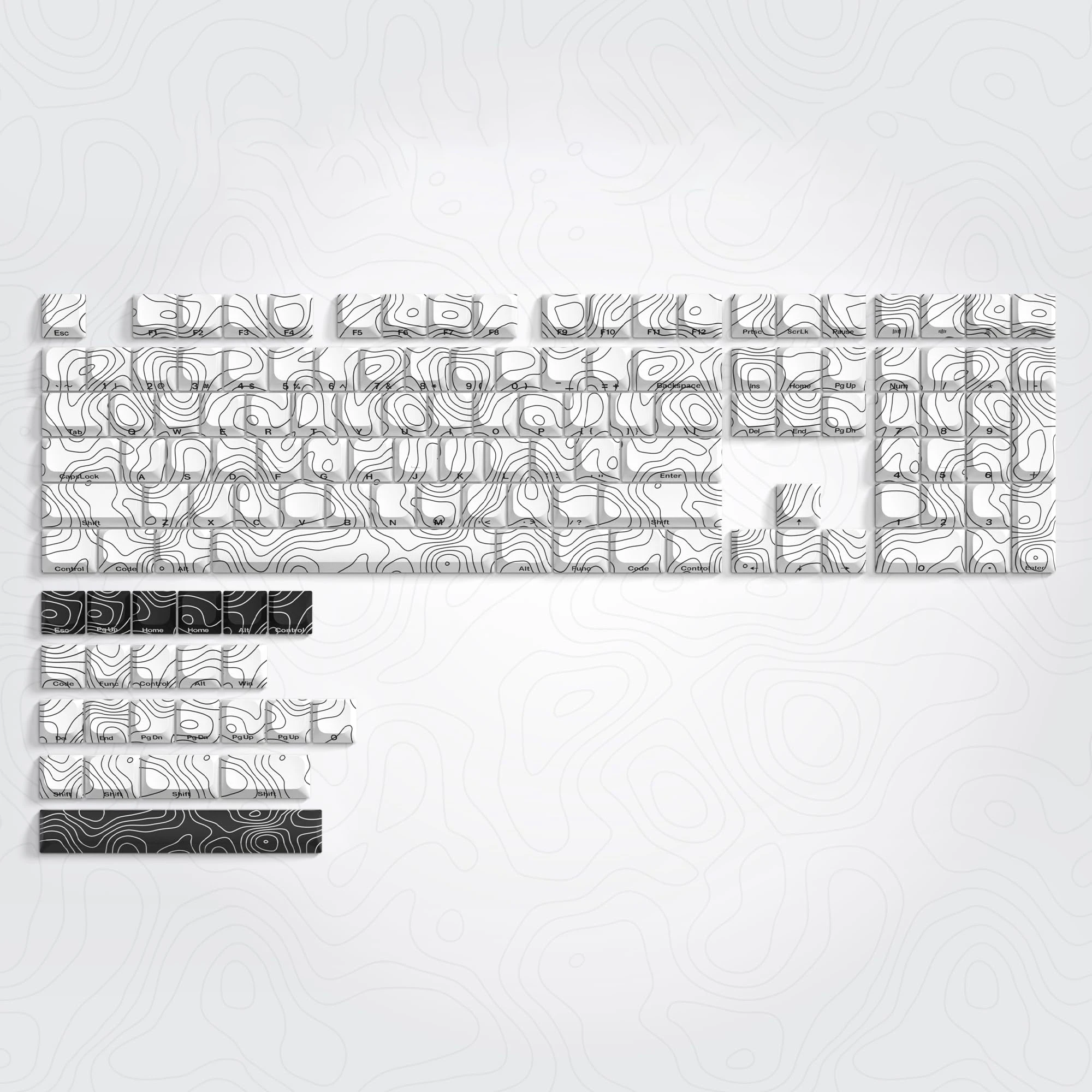 

120-клавишные белые контурные низкопрофильные колпачки для клавиш с сублимационной краской из ПБТ для механической клавиатуры MX Switch