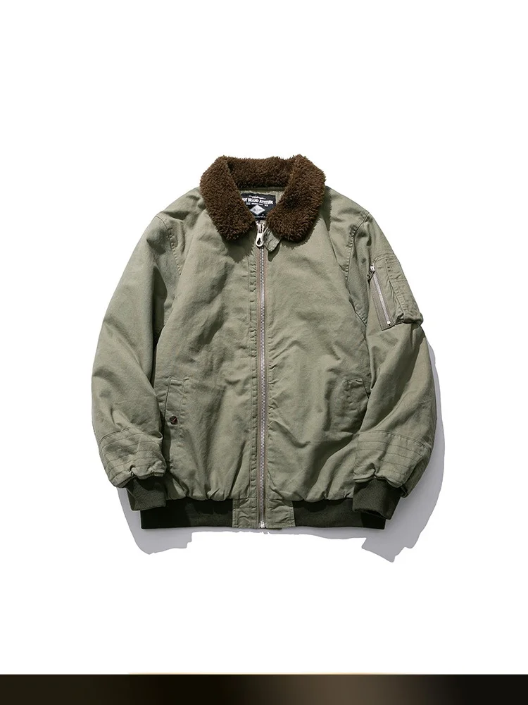 

Мужская зимняя куртка-бомбер в американском ретро-стиле с цветными блоками, новая, свободного кроя, утепленная, с меховым отложным воротником, верхняя одежда