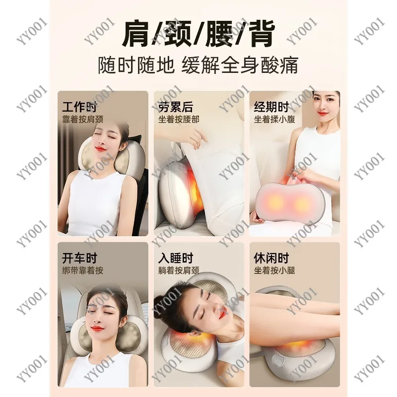 Electric Massage Pillow Deep Kneading for Neck Shoulder Back Waist Muscle Relaxation Home Use Massager