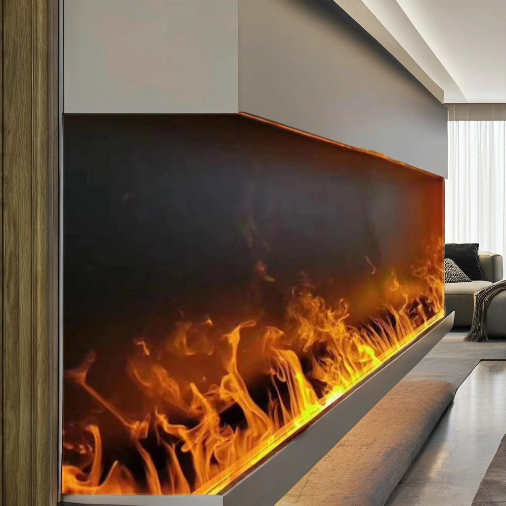 Chimenea eléctrica de vapor 3D moderna, Control remoto incorporado/de pie/inserto de acero, enchufe AU/US para uso doméstico en interiores