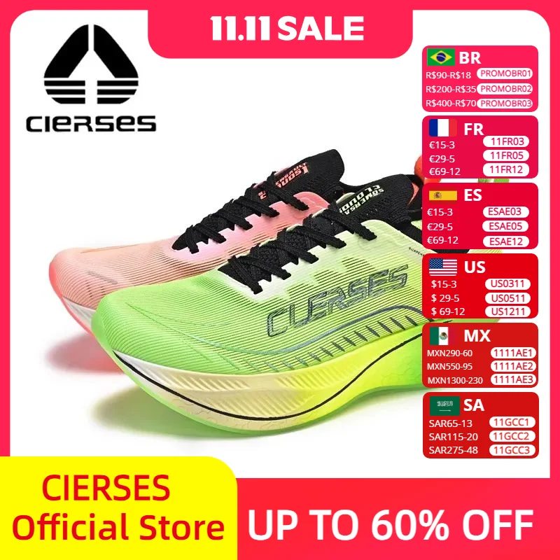 

CIERSES JINDOUYUN 1.0 Professional Running Shoes for Men 2024 Full Palm Carbon Marathon athletics sports shoes 2421-2