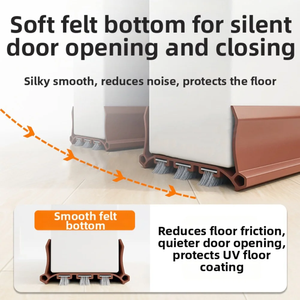 شريط عازل سفلي للباب قابل للتعديل بشكل فعال يقدم تقليل الضوضاء والحماية من الغبار والحشرات بعرض 55 مم