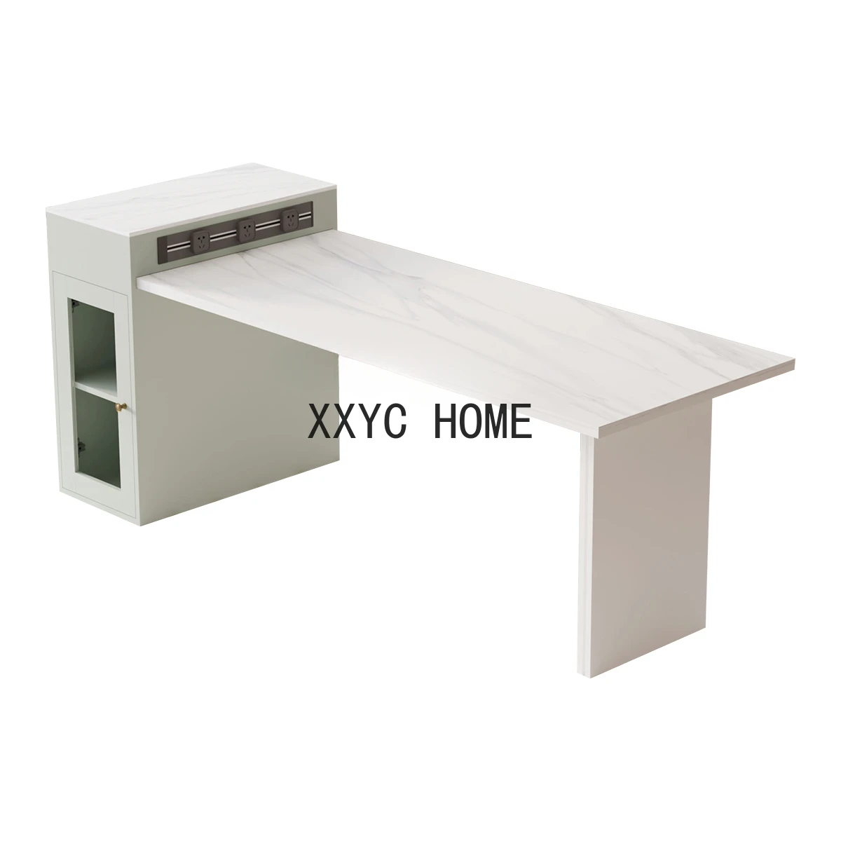 American Kitchen Island Dining Table Integrated Retractable Stone Plate Table Bar Counter Retractable Rectangular Dining Table