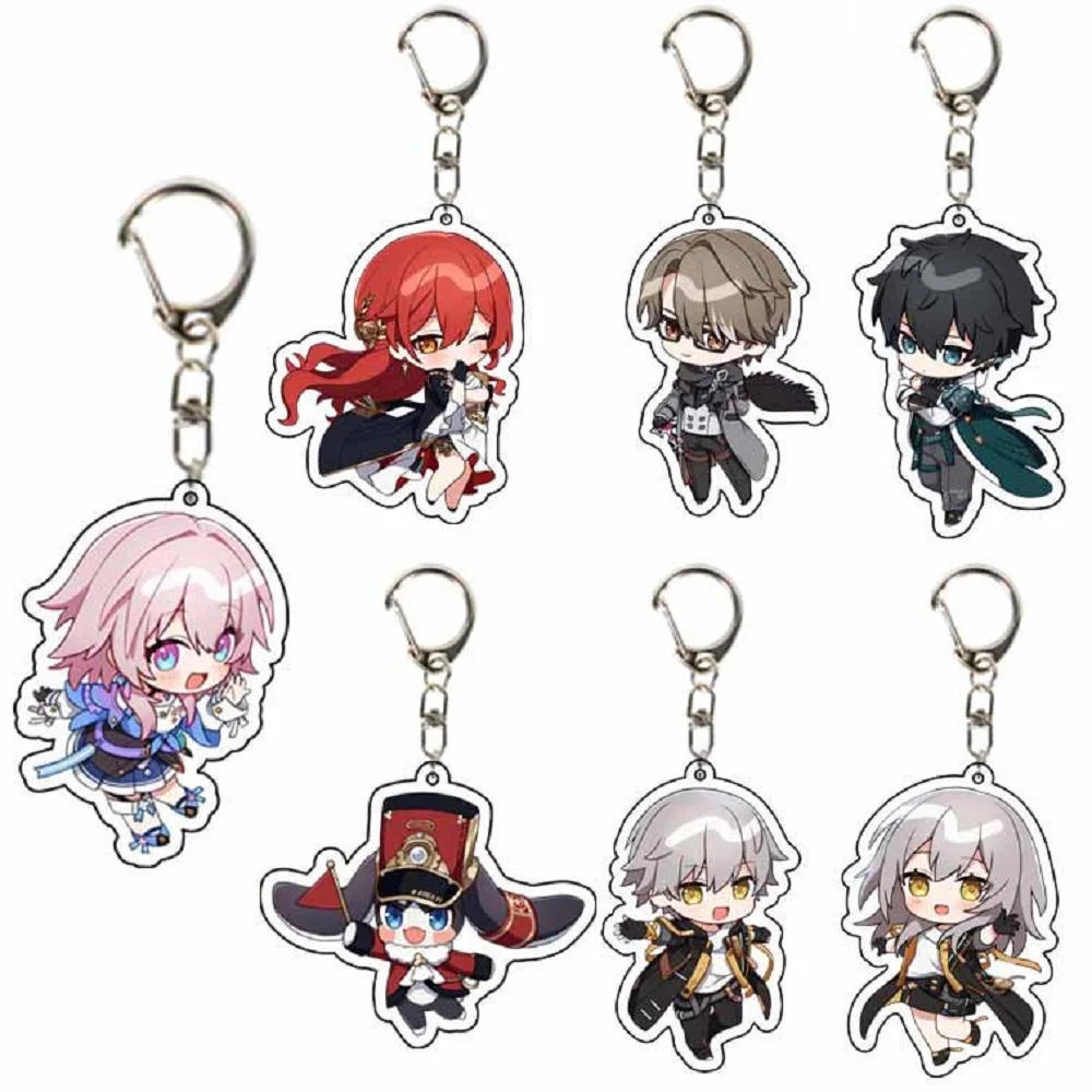 

Game Honkai: Star Rail KeyChain Q Version Himeko Dan Heng Men Key Chain for Women Kawaii Figure Keyring Pendant Gifts 6CM