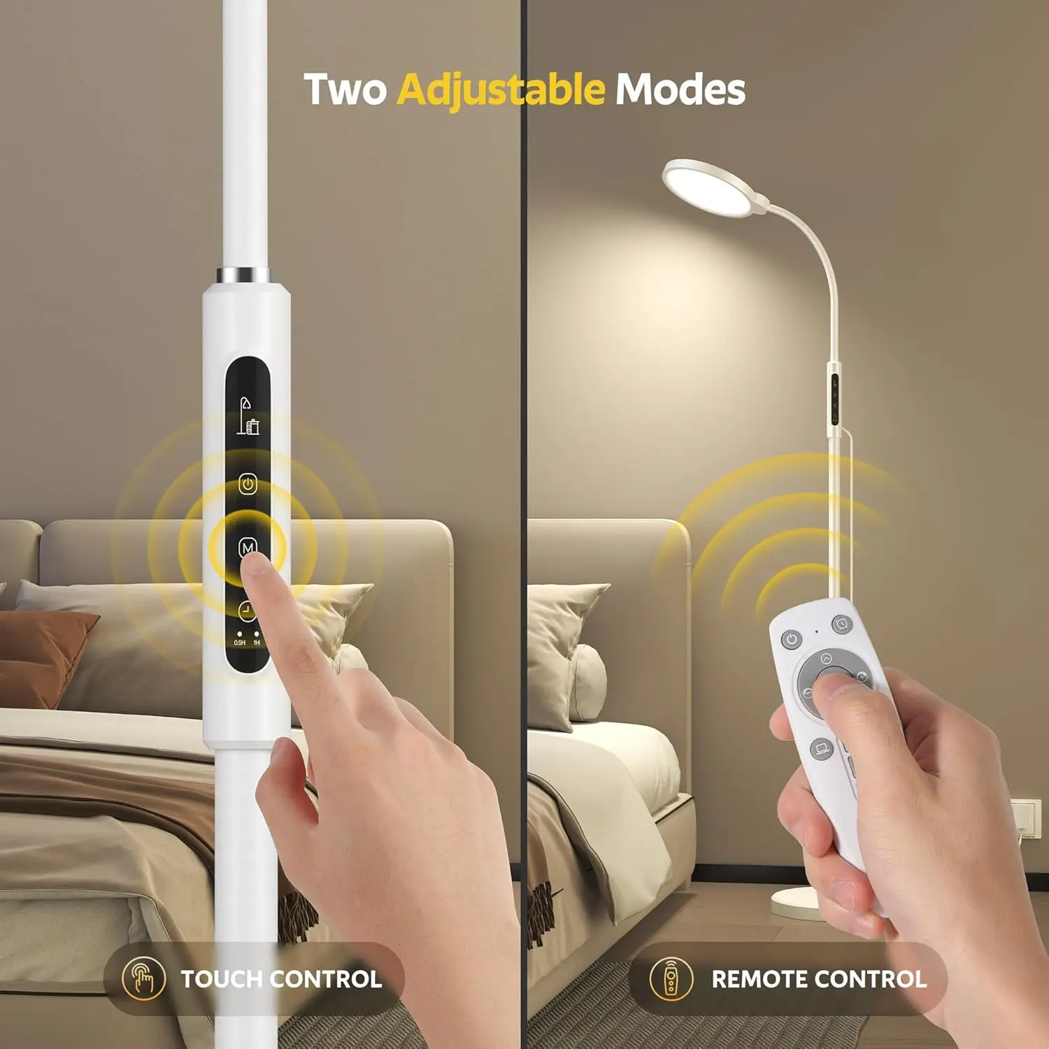 UV-Free Light Therapy Lamp, 11000 Lux Floor Sunlight with Touch Remote, 5 Colors 10 Brightness for Home Office view 6