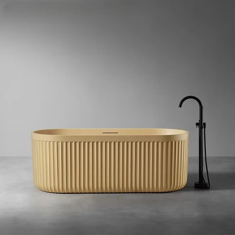 

Modern SPA Bathtub Luxury Free Standing Corner Soaking Bathtubs Oval Artificial Stone Solid Surface Bath Tubs For Adult