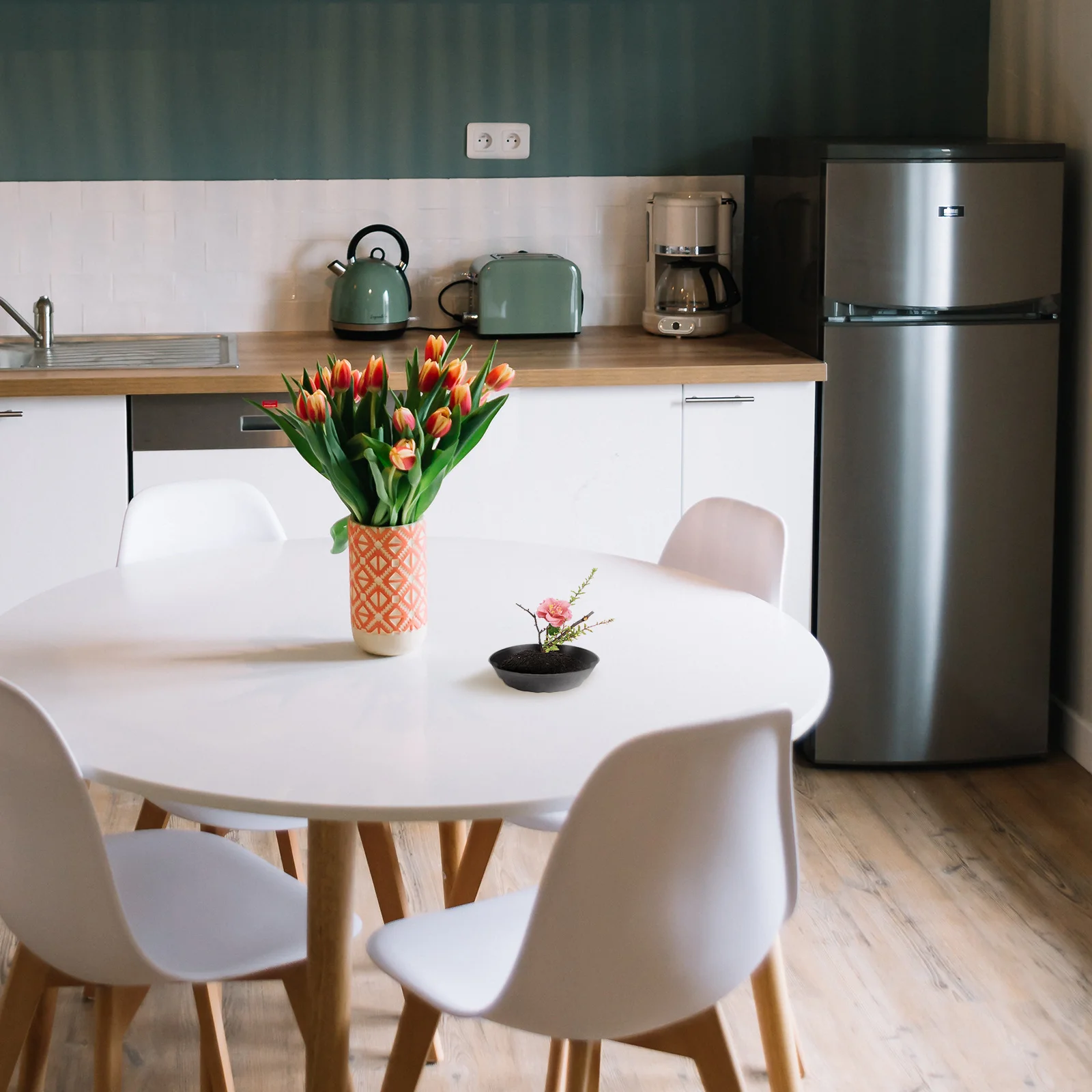 

2pcs Black Plastic Flowerpot Round Garden Planter For Home Office Indoor Plants Planting Pot Sturdy Houseplants Container