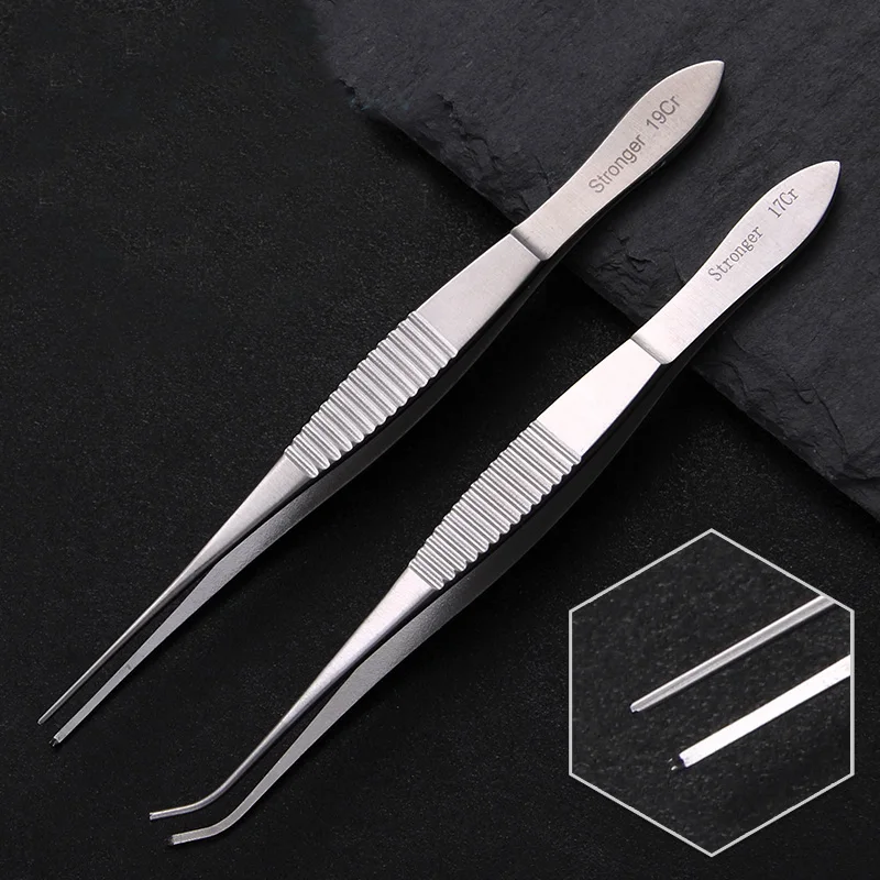 Ophthalmology beauty double eyelid forceps hair transplant plucking forceps with hook or no hook eye forceps stronger10cm