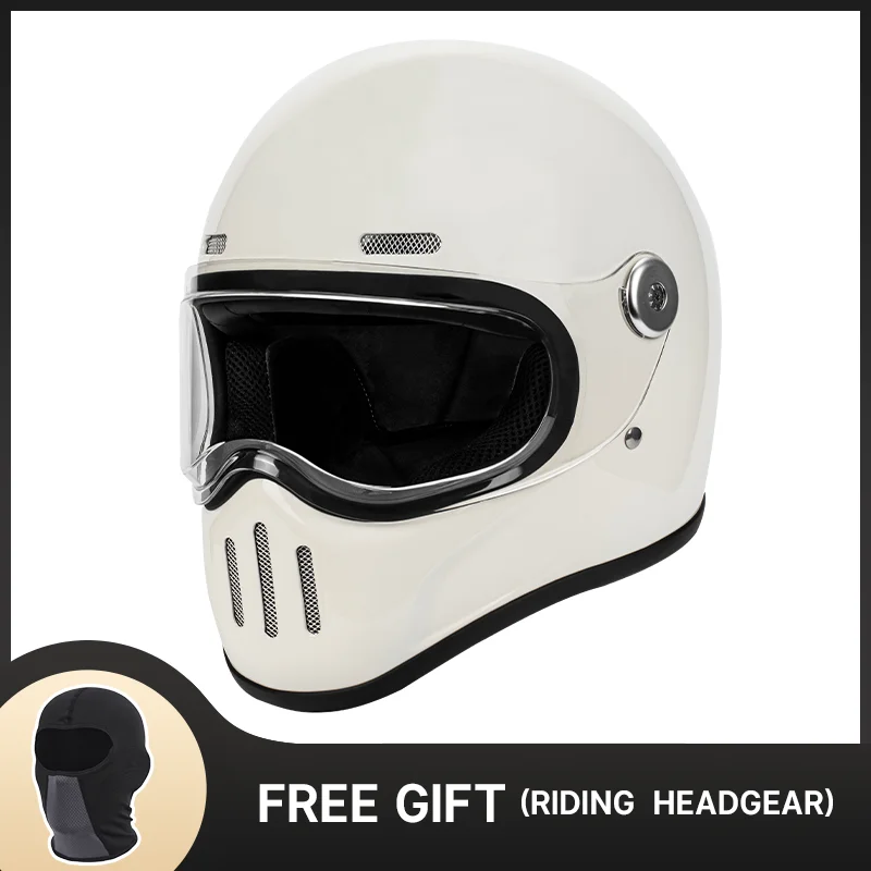 

Full Face Helmet Newest Pure White Motorcycle Helmet for Halley Moto Helmet Vintage Motorbike Capacete De Casco Casque