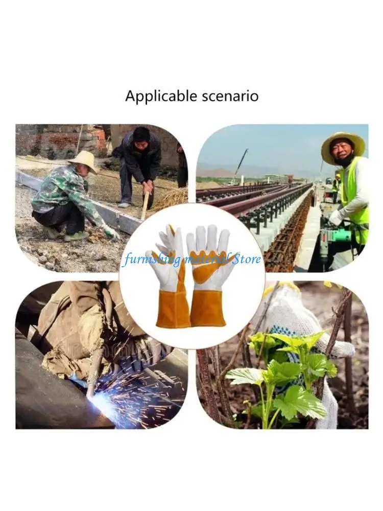

Y5GD Gardening Rose Pruning Gloves Thorn Proof Long Sleeve Work Welding Garden Gloves Breathable for Men Women